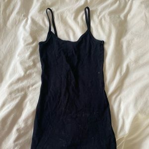 TNA tight black mini spaghetti strap dress